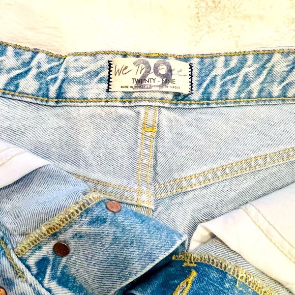 $70 NWT! Free People High Rise Button Fly Distressed Jean Shorts, 29 - Picture 6 of 6